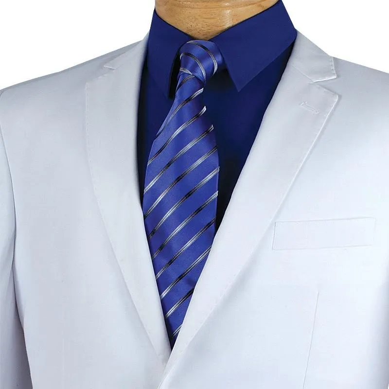 Slim Fit 2 Piece 2 Button Suit (White) SC900-12