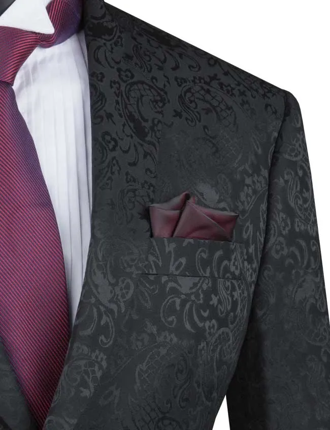 Slim Fit 2 Piece Single Breasted Suit (Black) S2F-1