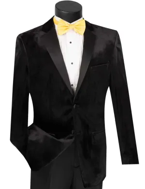 Slim Fit 2 Piece Velvet Tuxedo (Black) T-SV