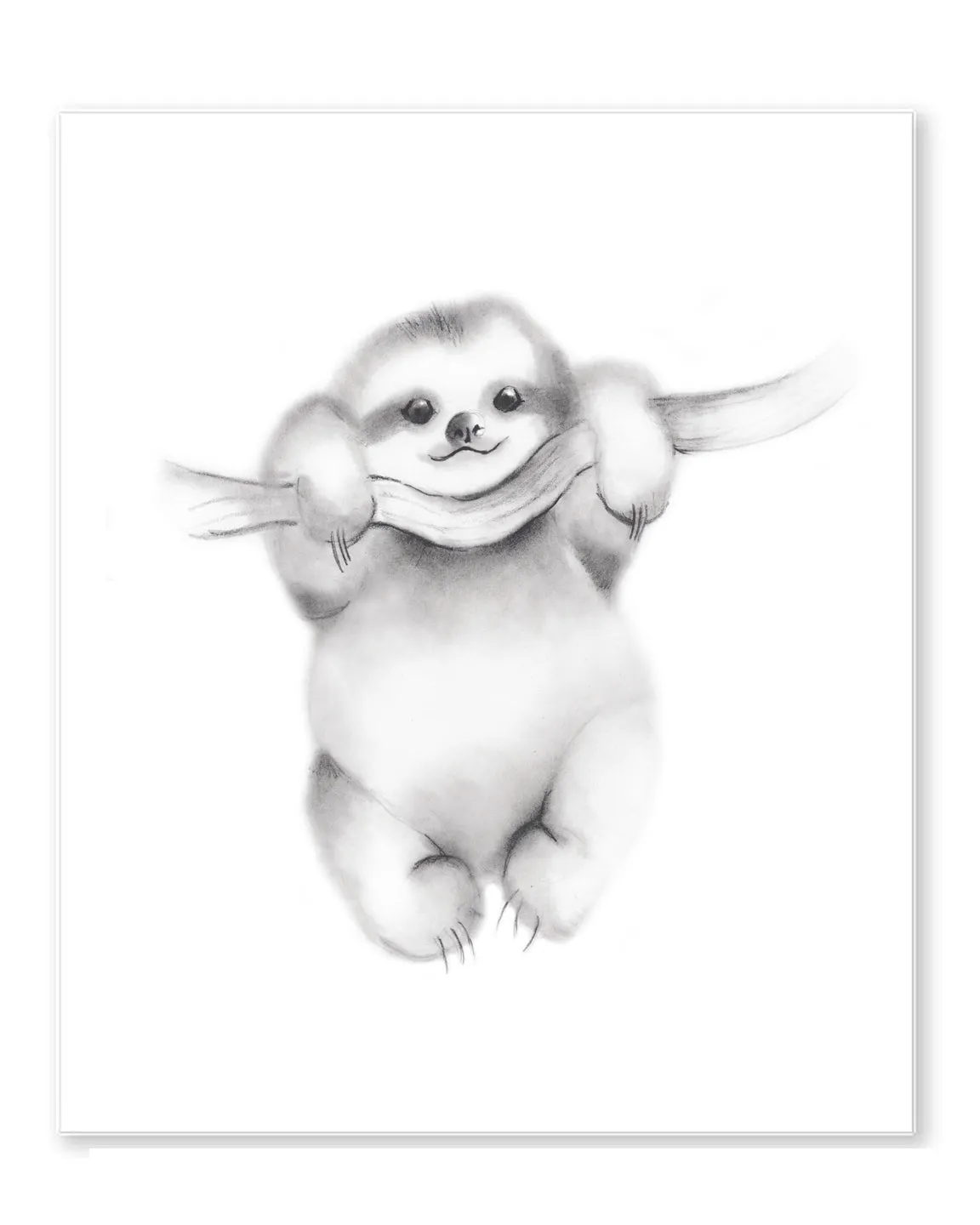 Sloth Pencil Drawing Print
