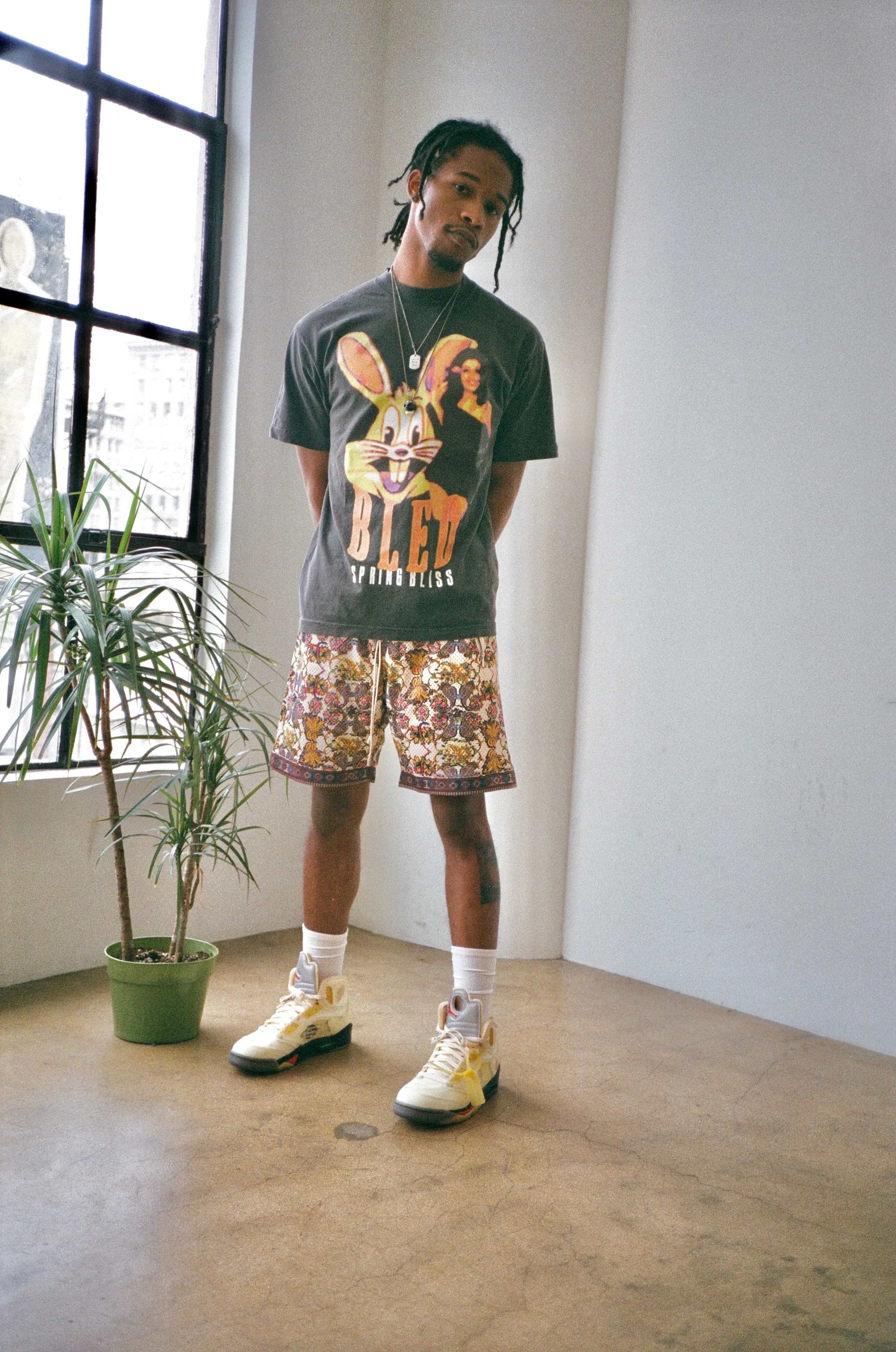 Spring Bliss Garment Dye Tee - Aged Black