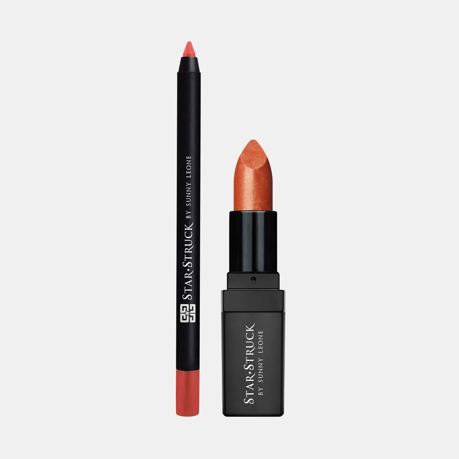 Stardust - 2Pcs Lip Kit, Lipstick & Lipliner Kit - Orange
