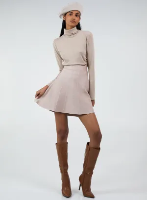 Straight Hem Knitted Mini Skirt