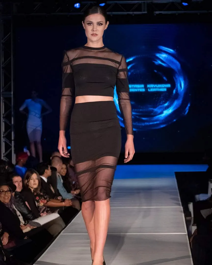 Straight Line Cutout Black Pencil Skirt