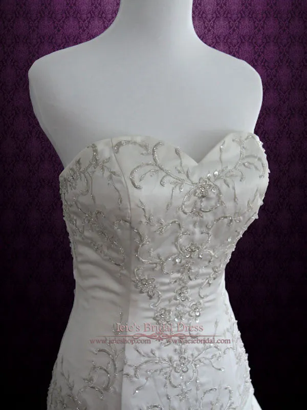 Strapless Sweetheart A-line Wedding Dress with Embroideries JOANNE