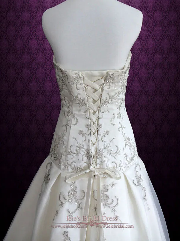 Strapless Sweetheart A-line Wedding Dress with Embroideries JOANNE