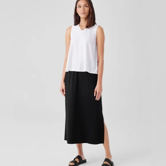 Stretch Jersey Knit Straight Skirt