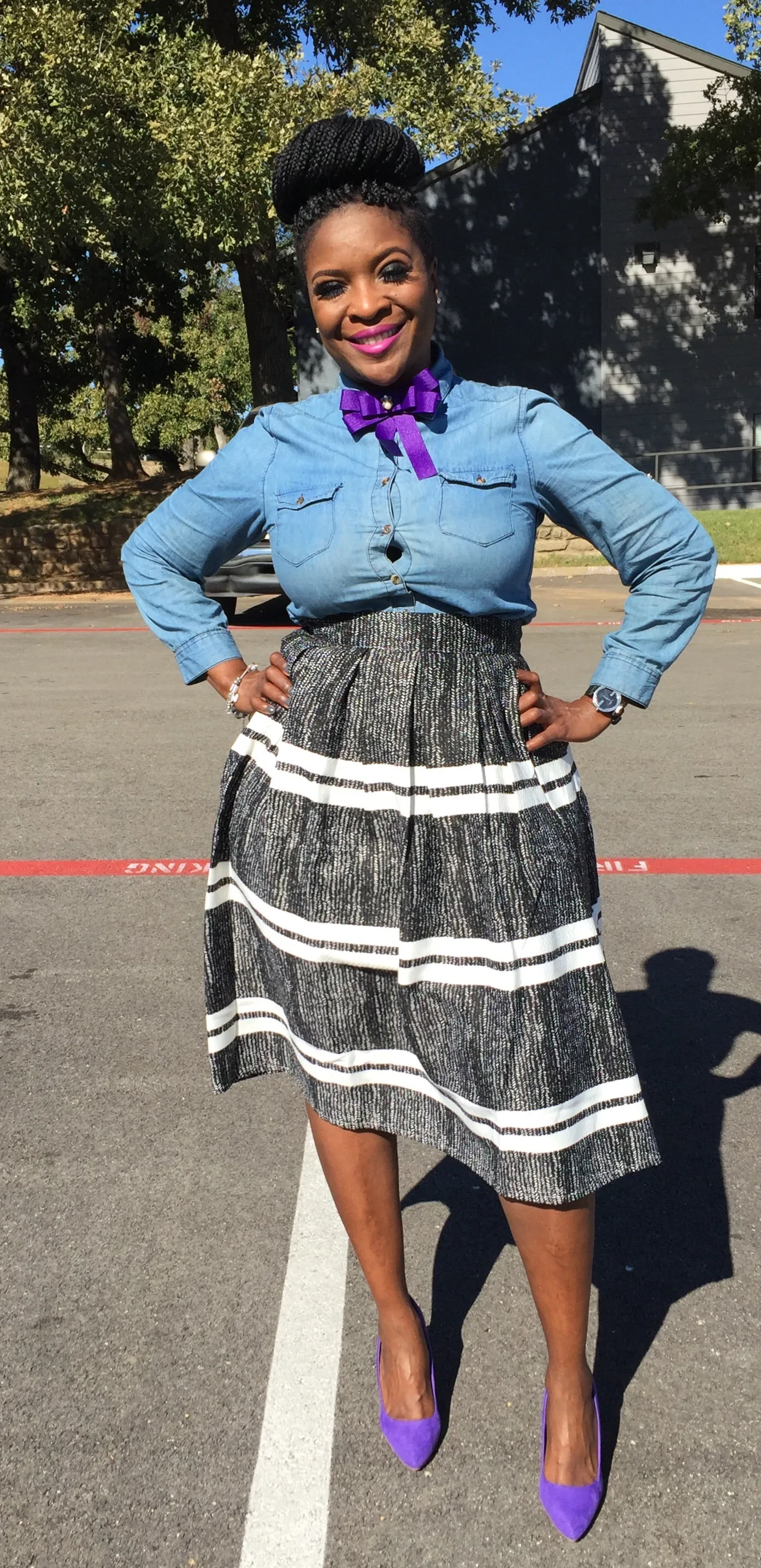Stunning In Stripes Skirt