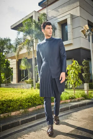Stygian- Navy Blue Indo-western Set