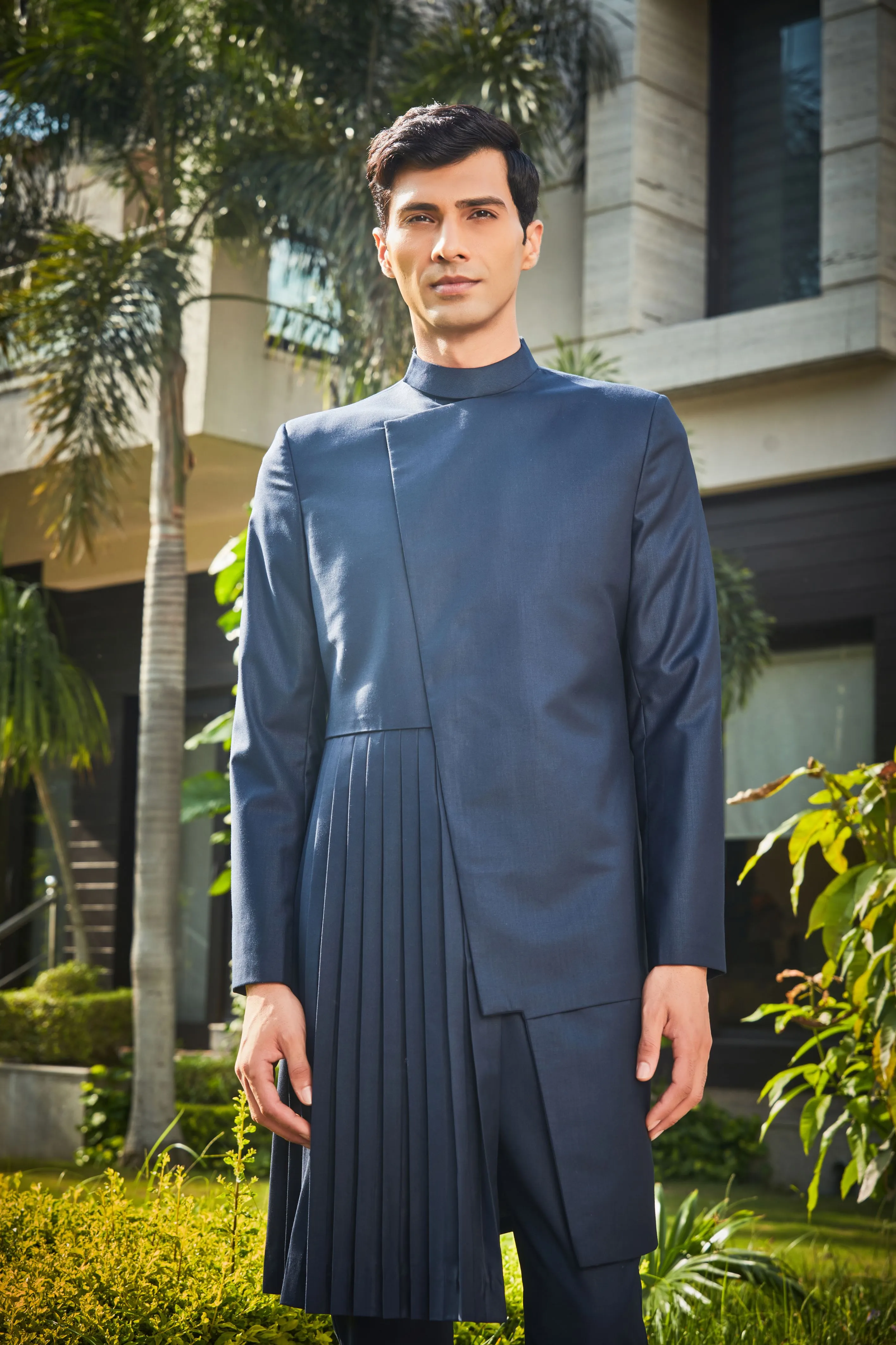Stygian- Navy Blue Indo-western Set