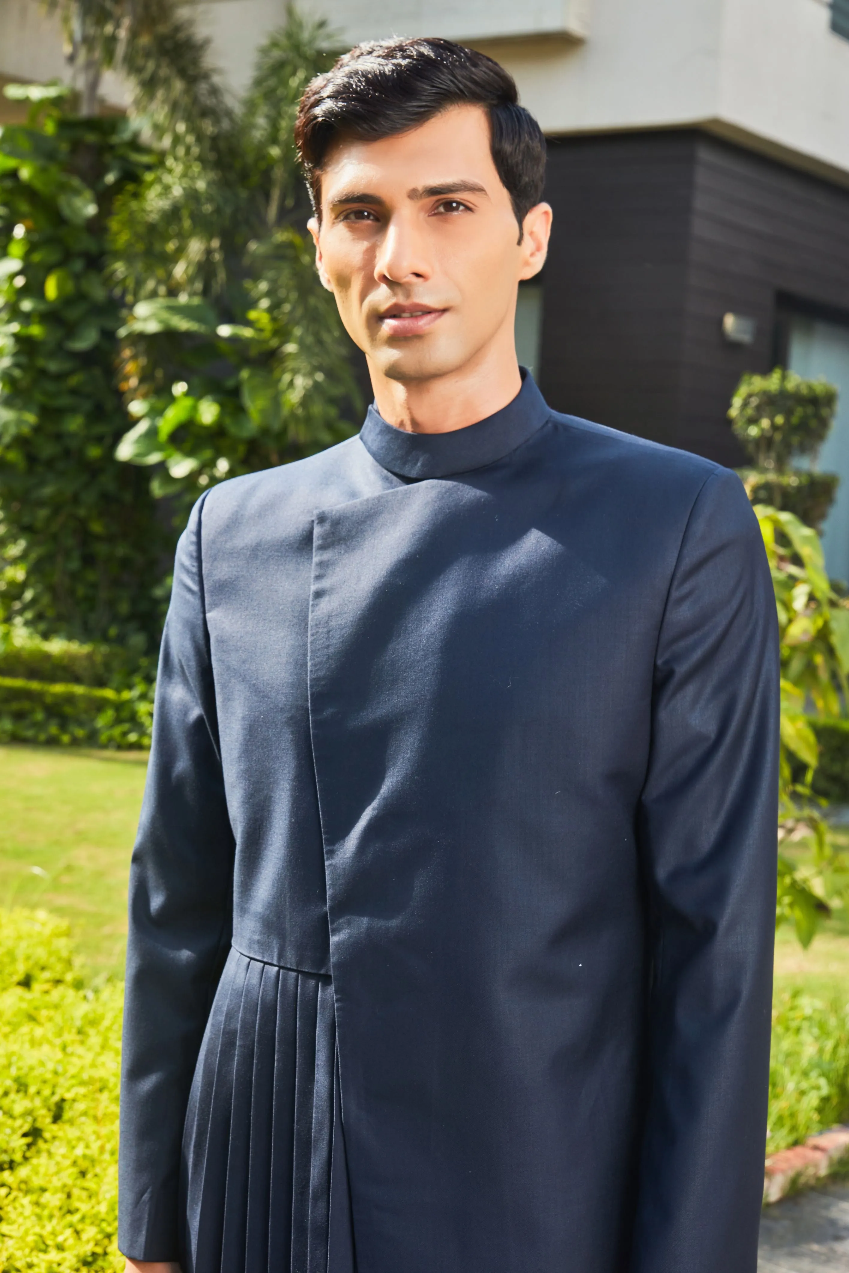 Stygian- Navy Blue Indo-western Set