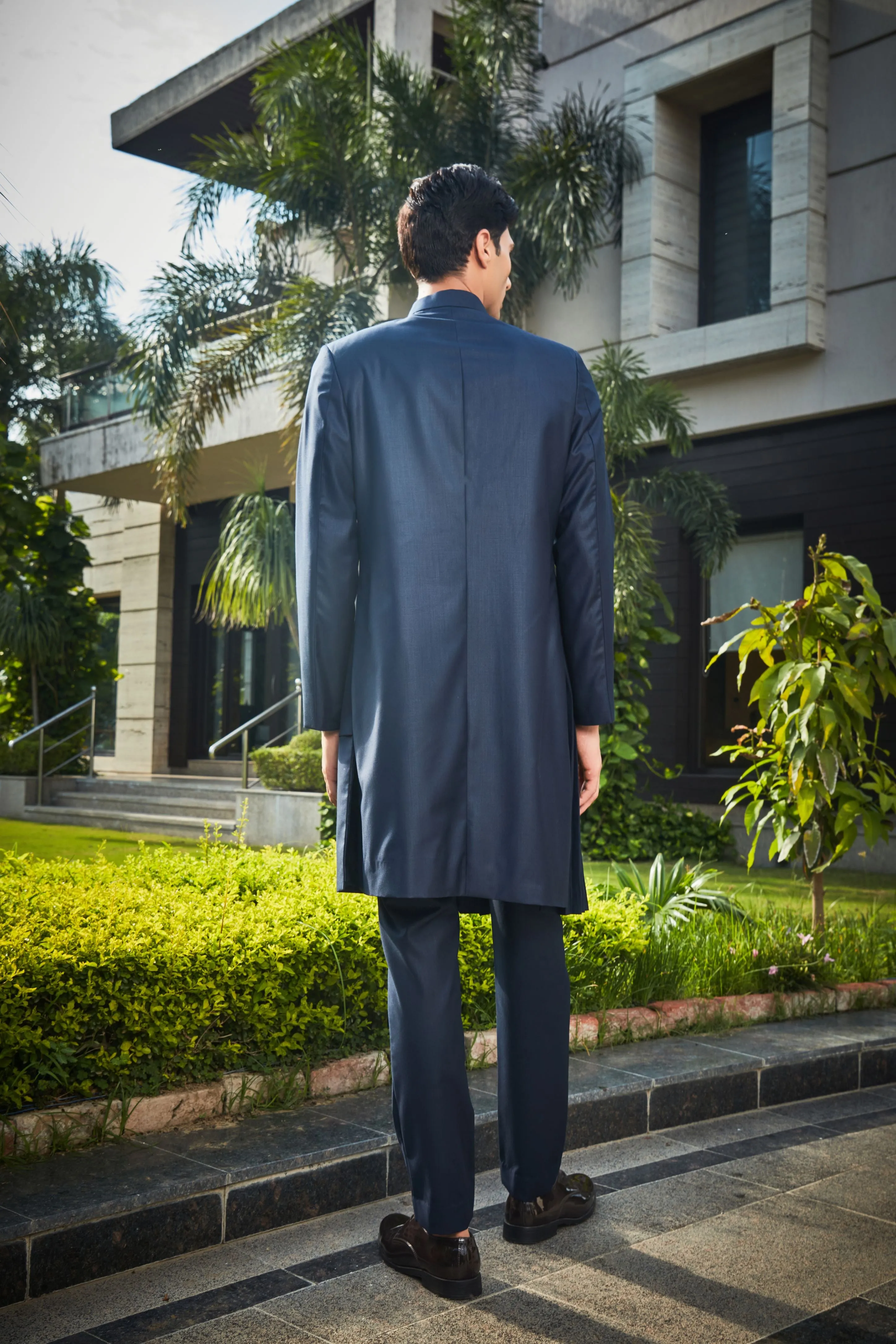 Stygian- Navy Blue Indo-western Set