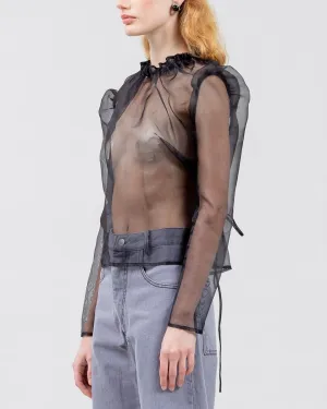 Sumi top in black silk organza