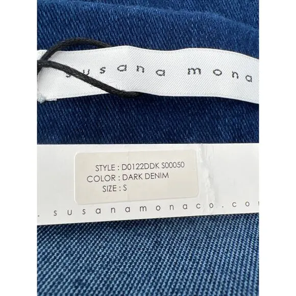 SUSANA MONACO Mini Pencil Straight Skirt Dark Denim Side Zip Size Small NEW
