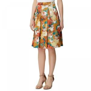 Tahari Women's Floral Print Inverted Pleat Skirt