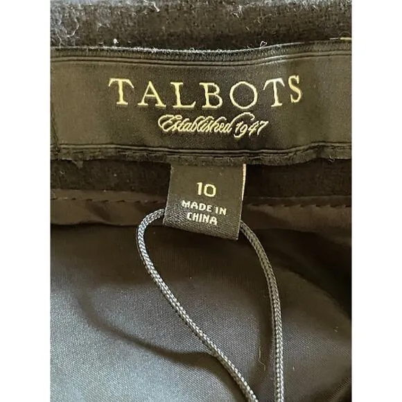 Talbots Black Label Maxi Skirt Size 10‎ Black Wool w/ Black Embroidered Pattern