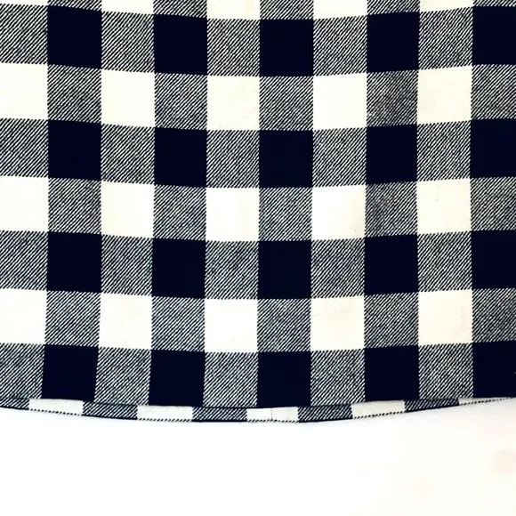 TALBOTS BUFFALO PLAID BLK/WHI CHECKERED WOOL BLEND MINI PENCIL SKIRT SIZE 2 NWOT