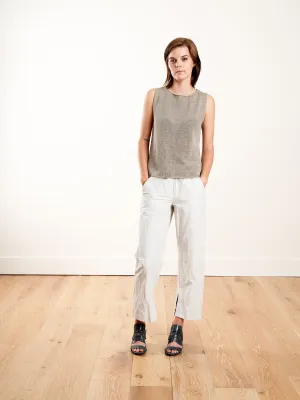 tape yarn sleeveless top - oyster