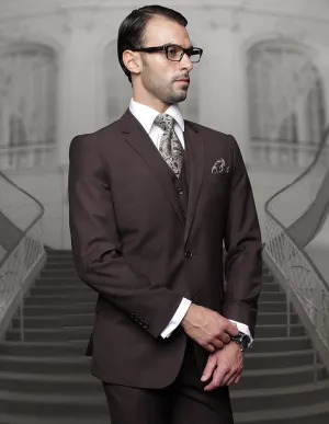 TAZZA BROWN BIG & TALL REGULAR FIT 3 PC SUIT