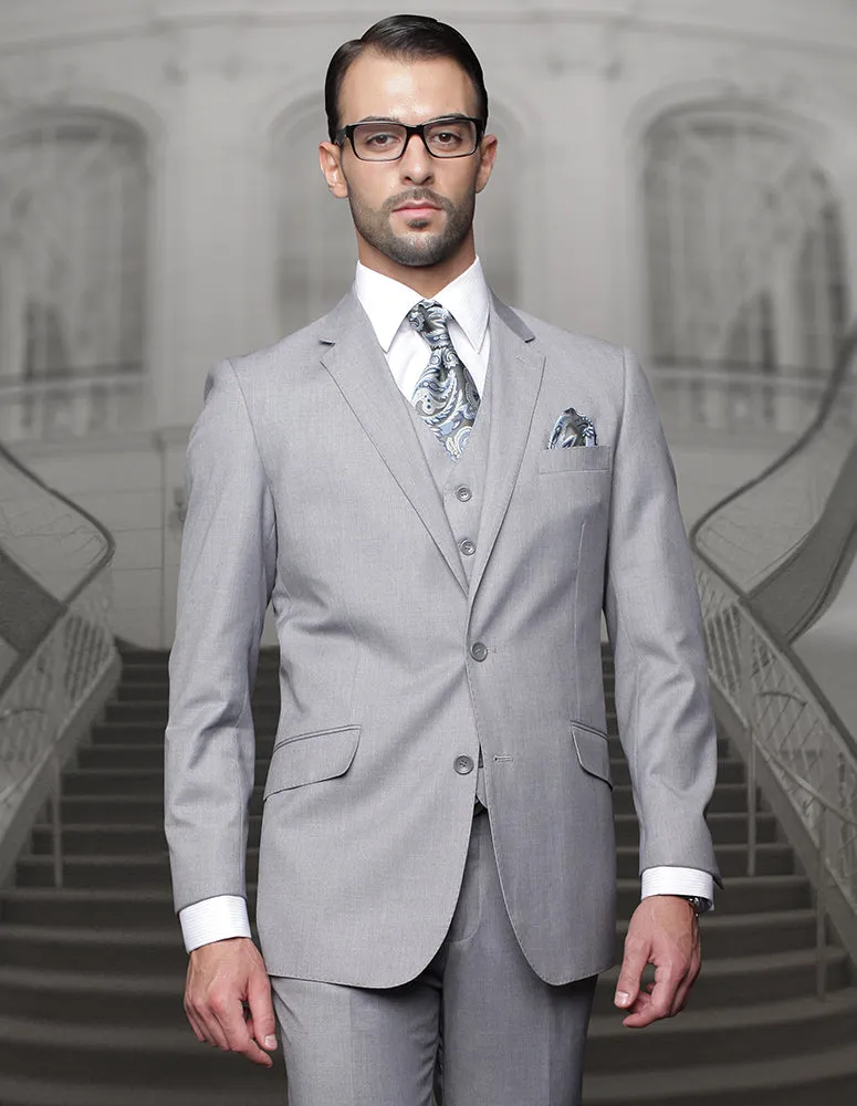 TAZZA GRAY BIG & TALL REGULAR FIT 3 PC SUIT
