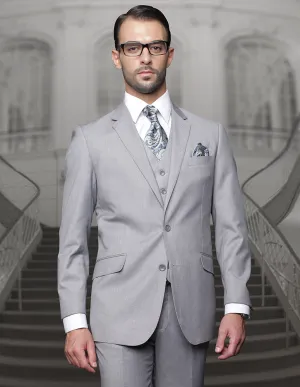 TAZZA GRAY BIG & TALL REGULAR FIT 3 PC SUIT