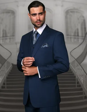TAZZA INDIGO BIG & TALL REGULAR FIT 3 PC SUIT