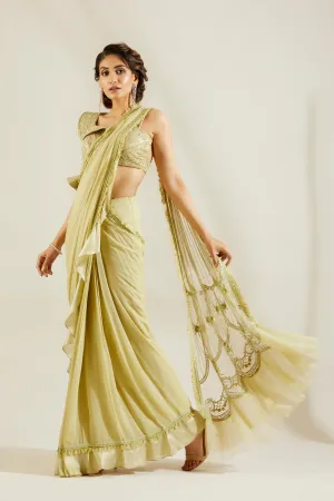 Tea Green Saree.