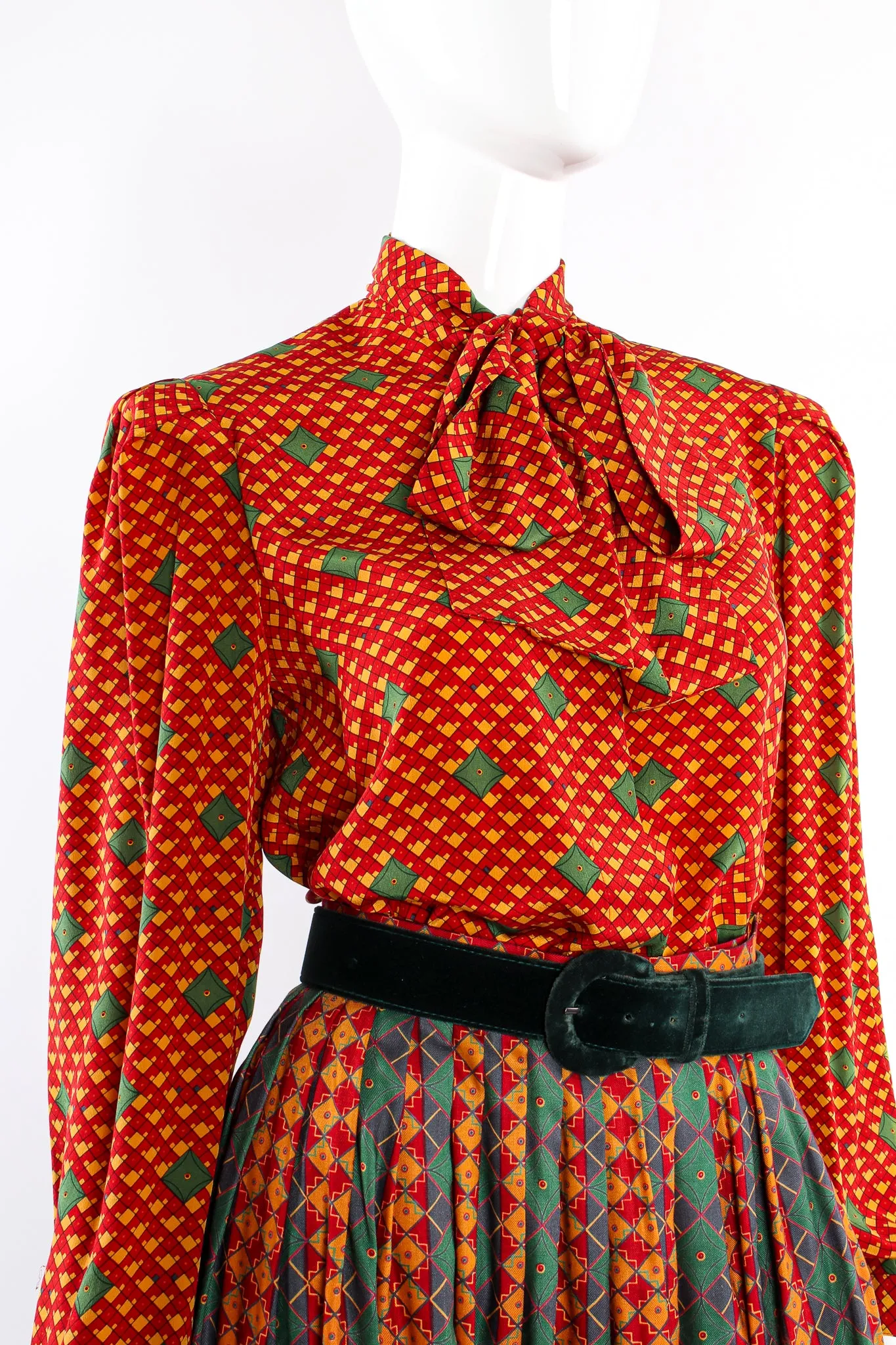 Tessellation Print Blouse & Skirt Set