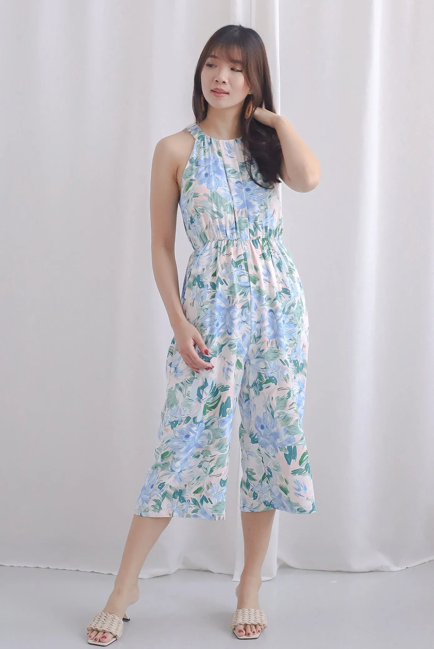 Teya Halter Jumpsuit In Blue
