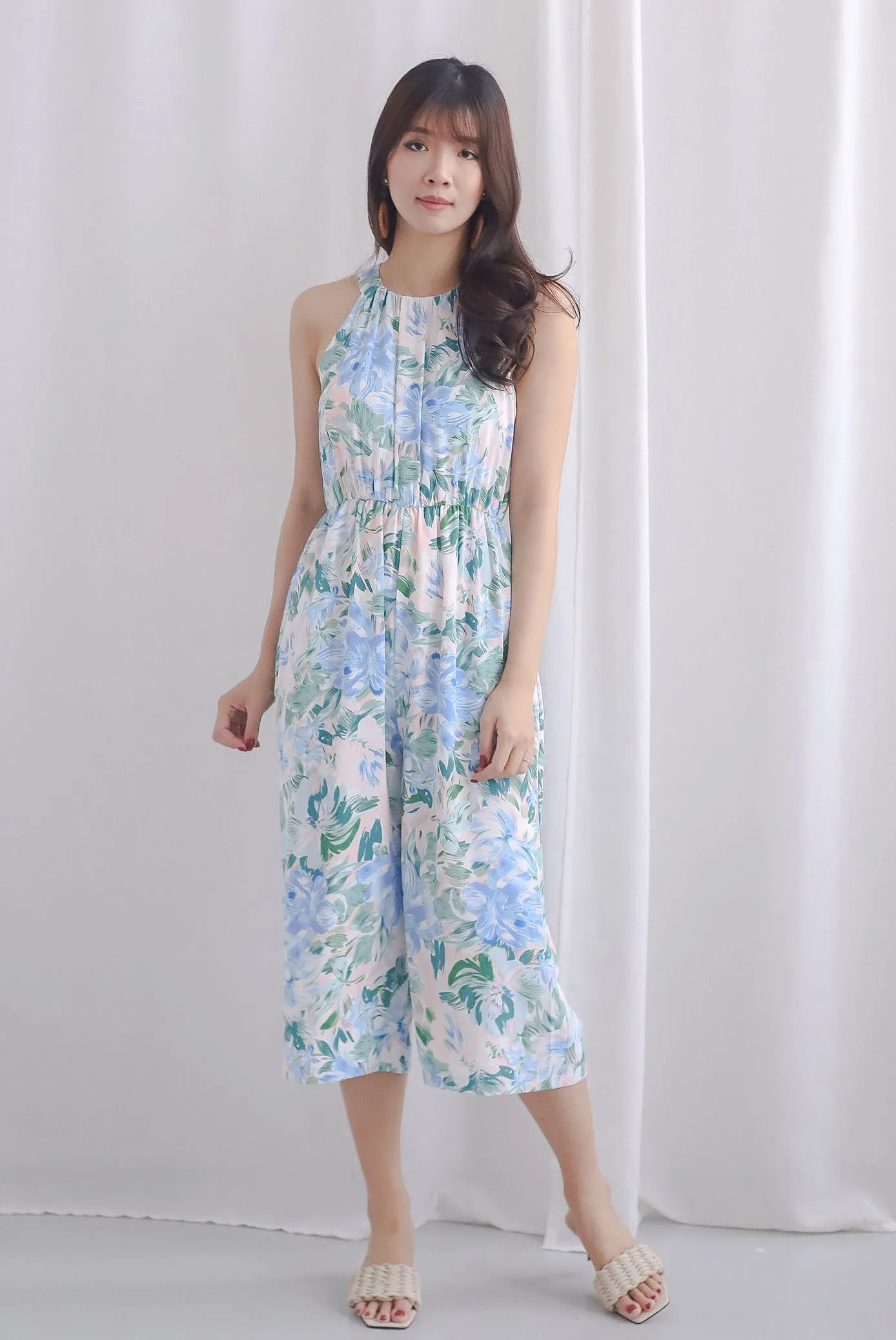 Teya Halter Jumpsuit In Blue