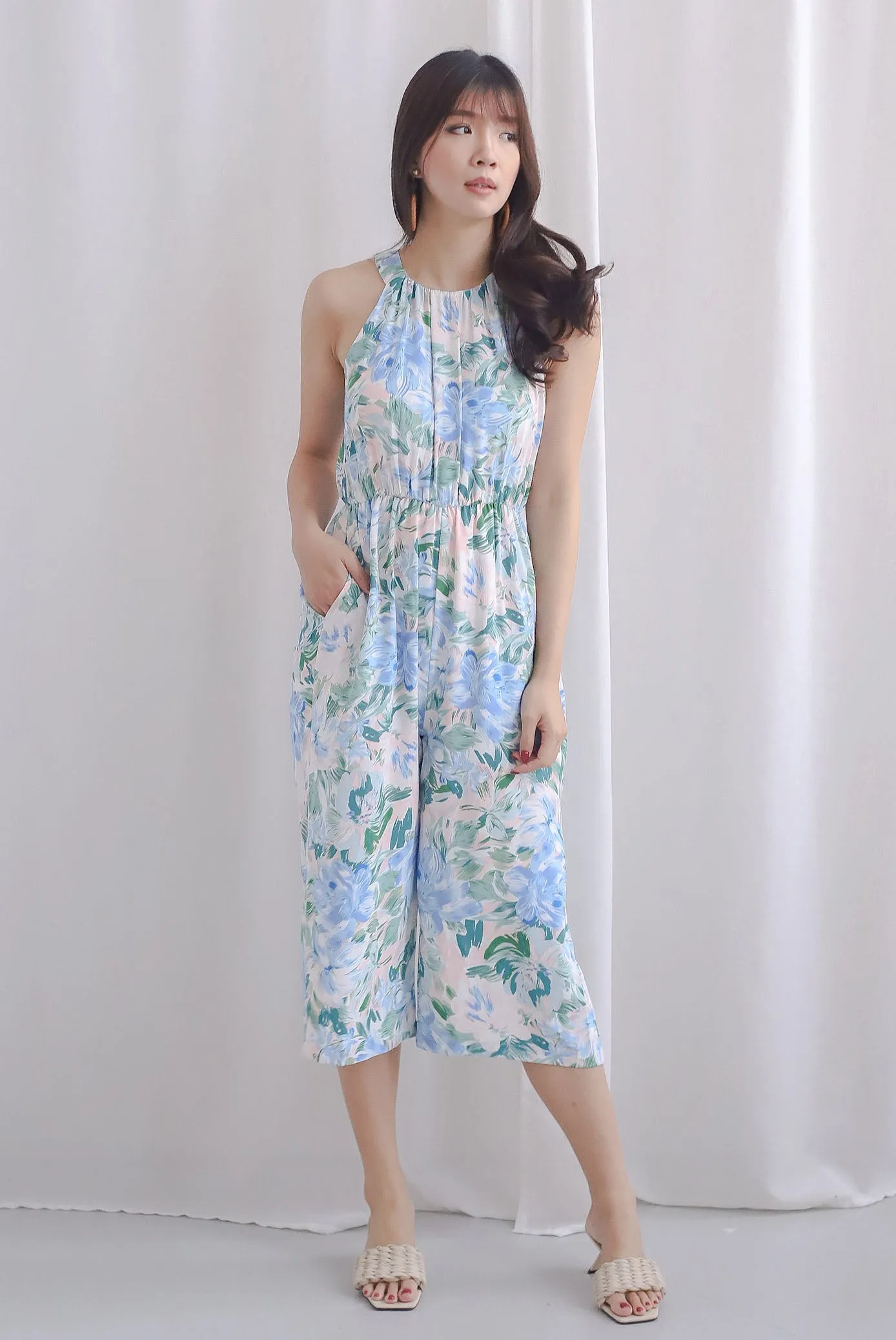 Teya Halter Jumpsuit In Blue