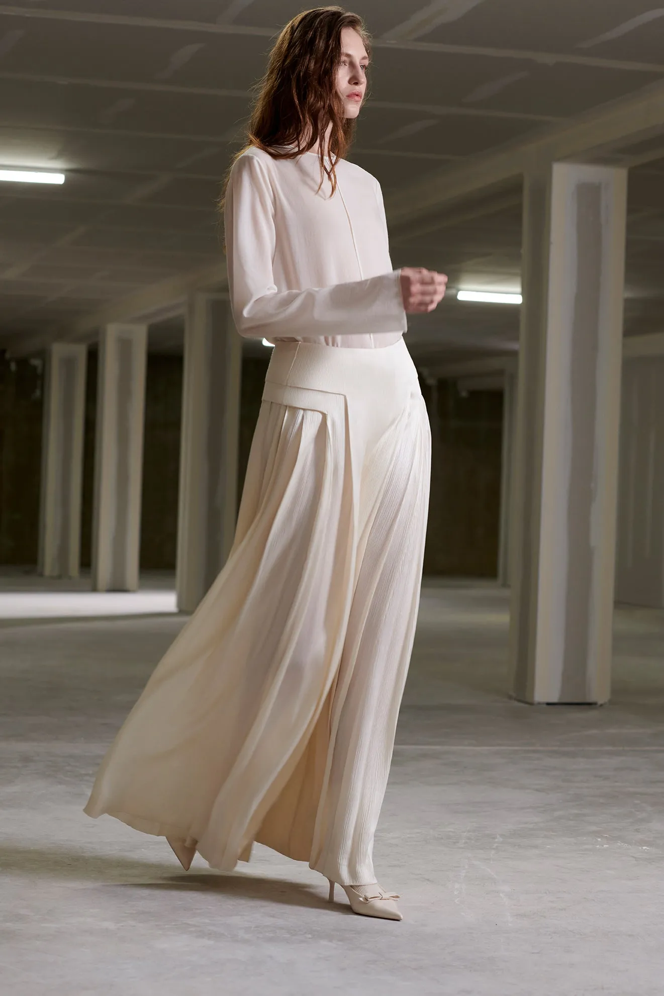 The 10th Anniversary Pleated Pant in Satin Crepon