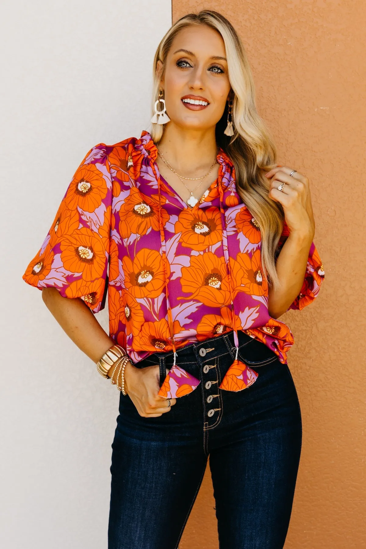 The Chana Floral Puff Sleeve Blouse