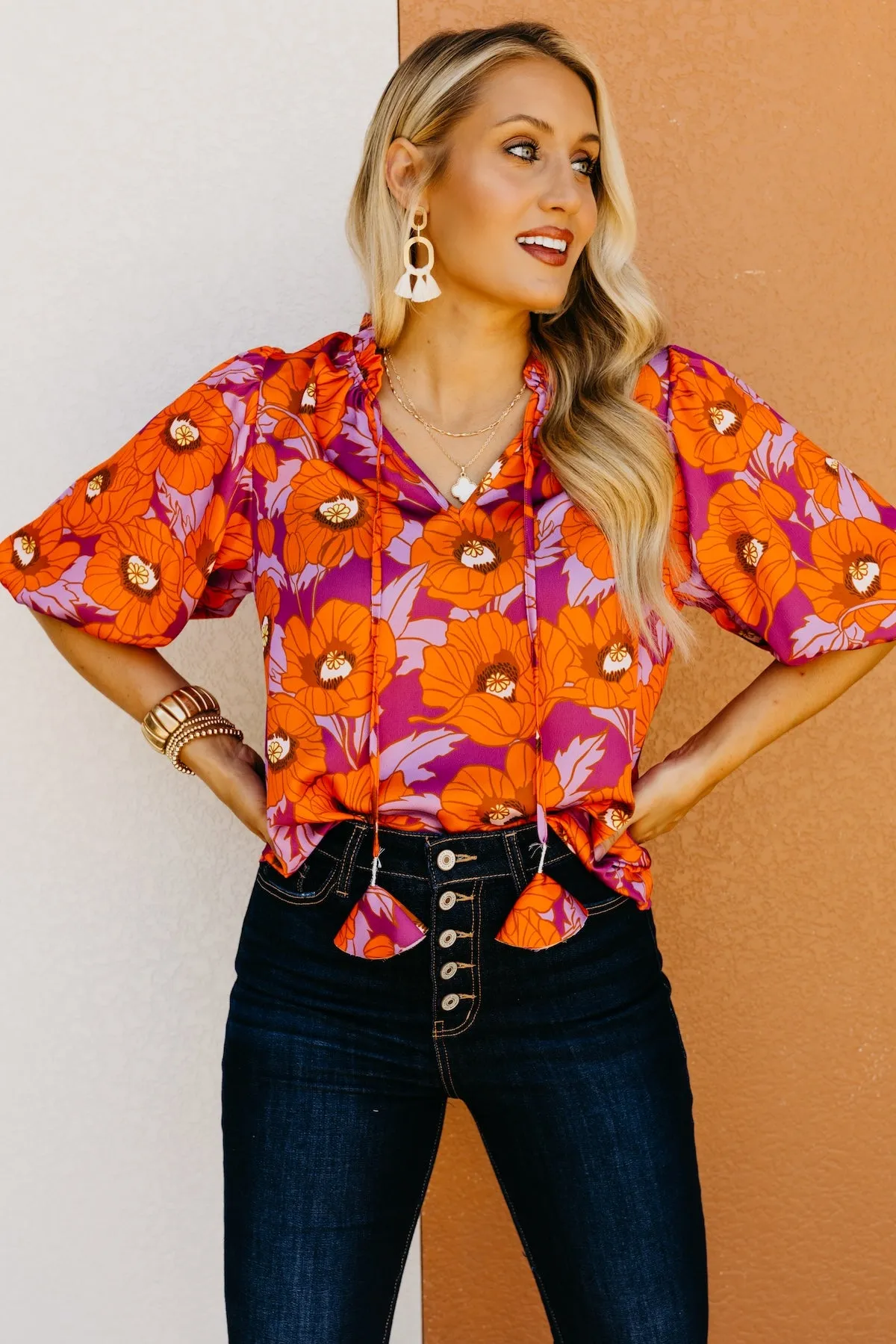 The Chana Floral Puff Sleeve Blouse