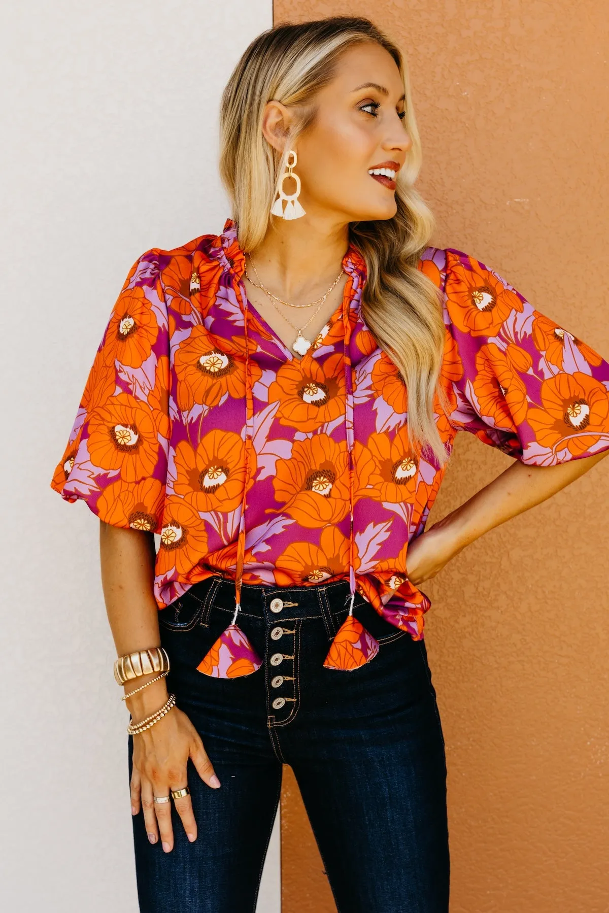 The Chana Floral Puff Sleeve Blouse