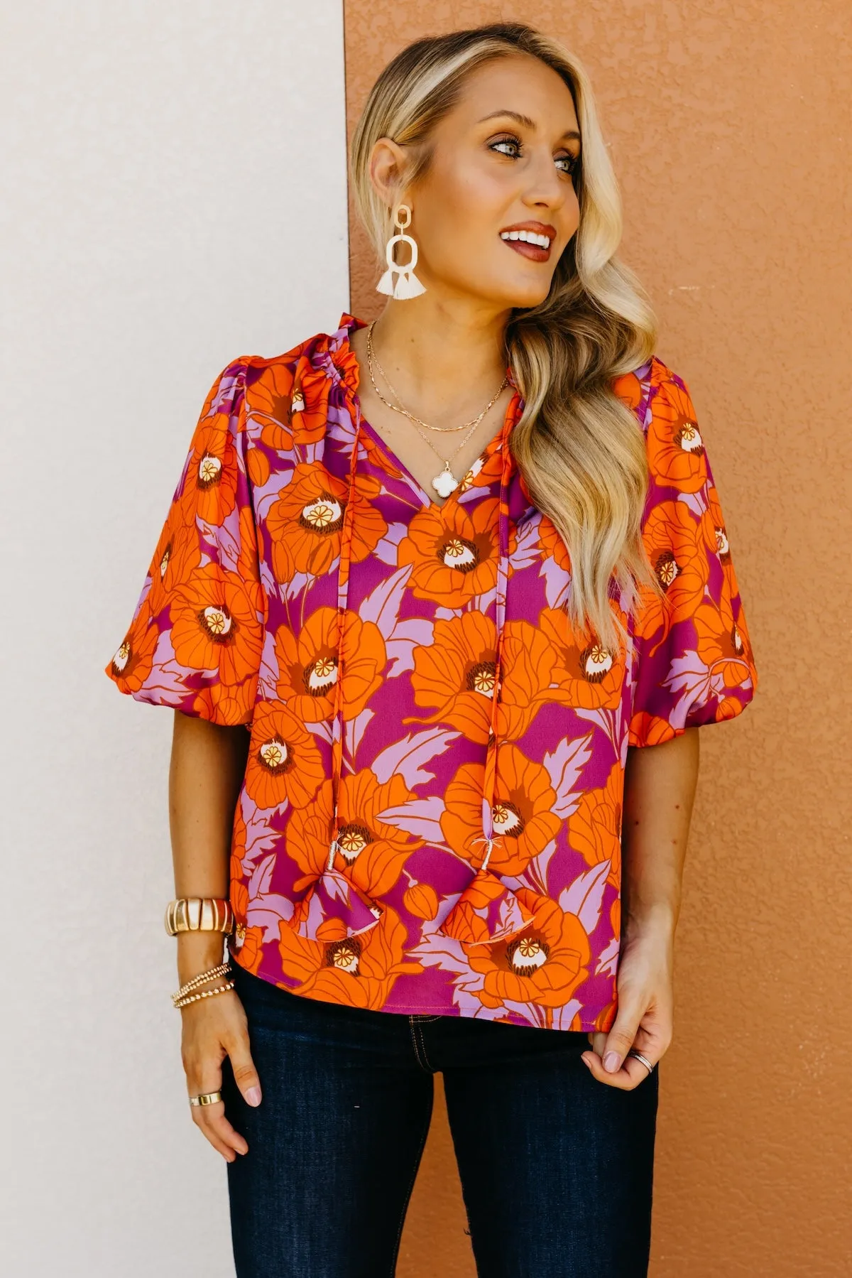 The Chana Floral Puff Sleeve Blouse