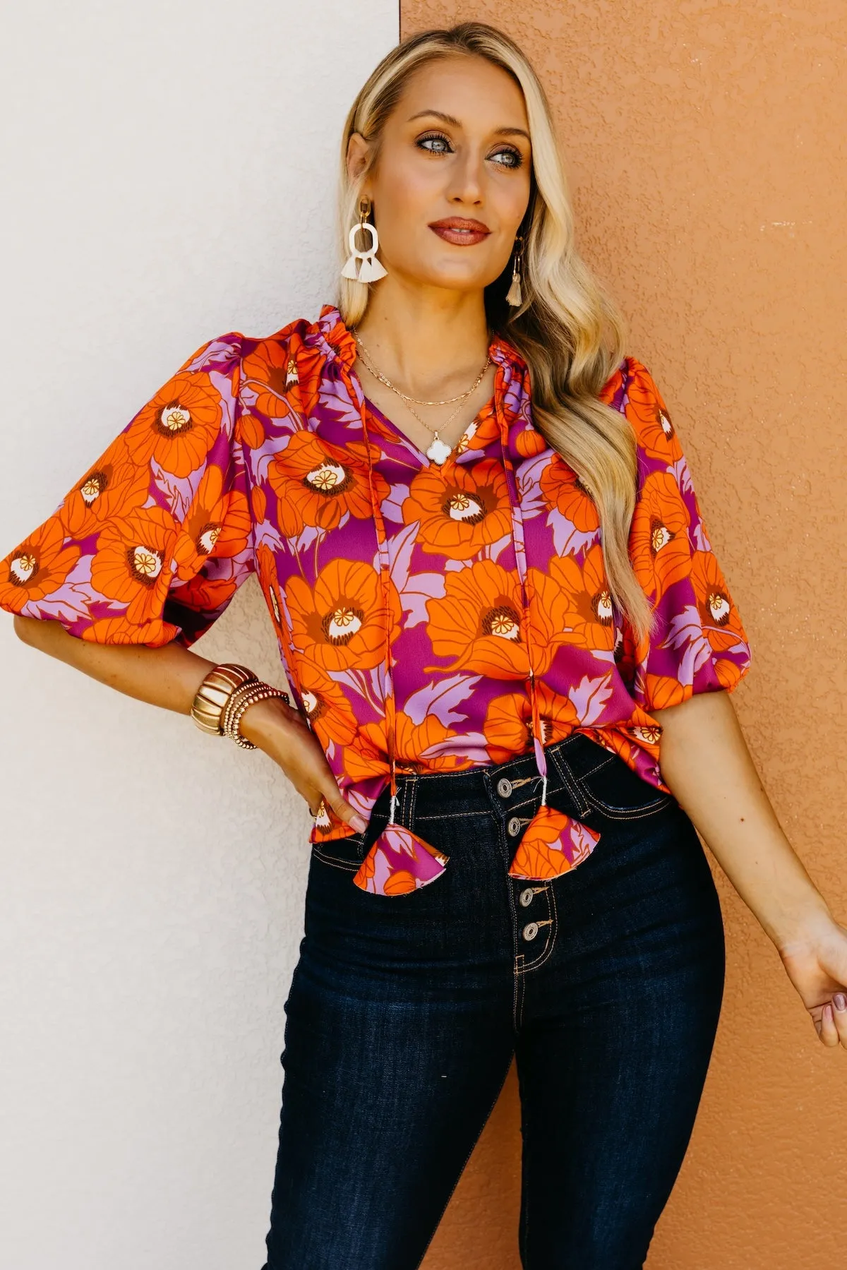 The Chana Floral Puff Sleeve Blouse