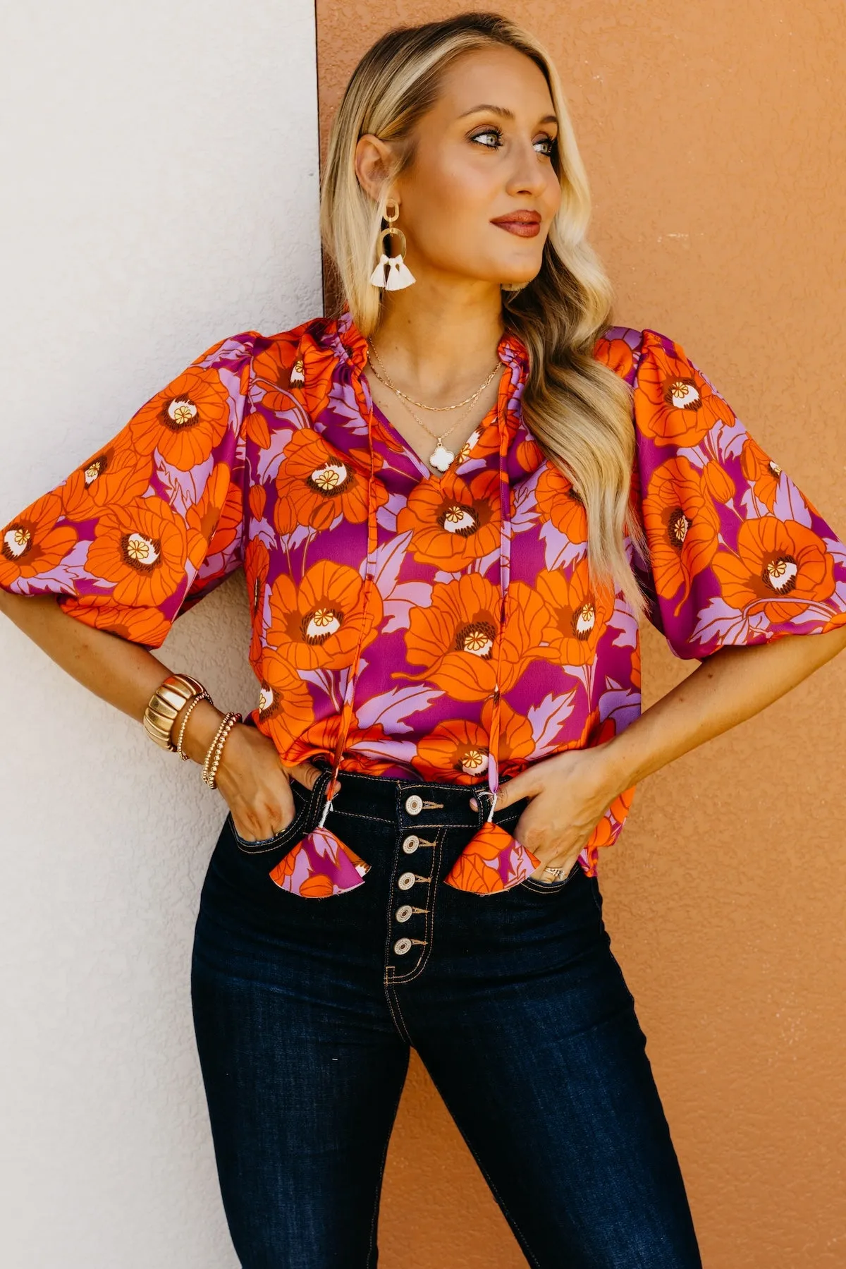 The Chana Floral Puff Sleeve Blouse