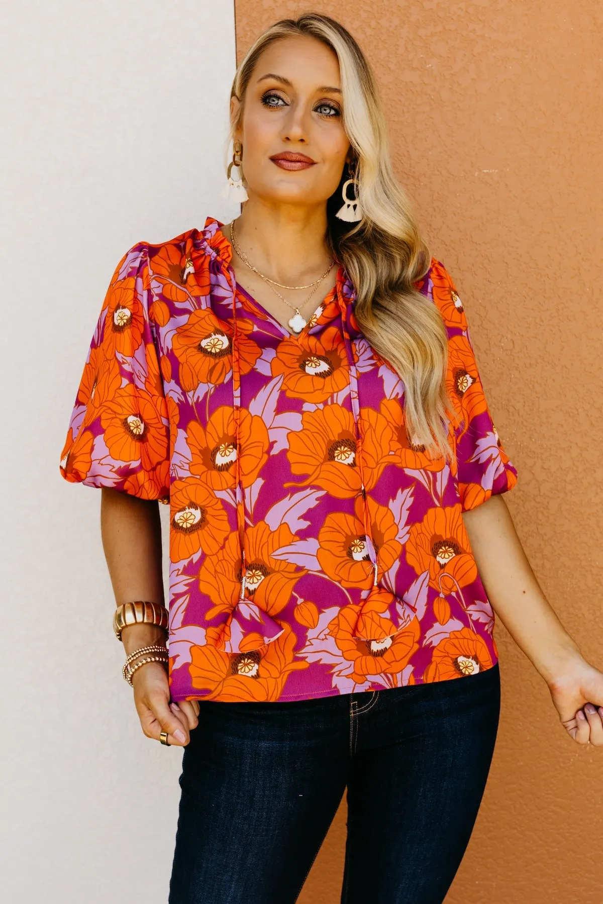 The Chana Floral Puff Sleeve Blouse
