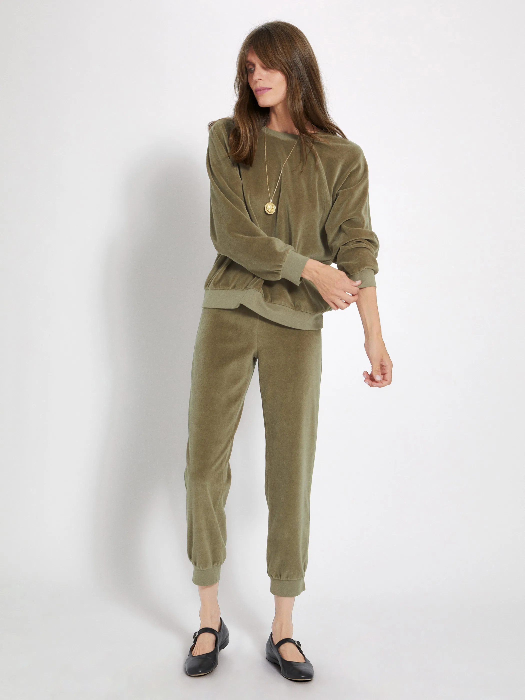 The Tinos Slim Track Pants in Velour