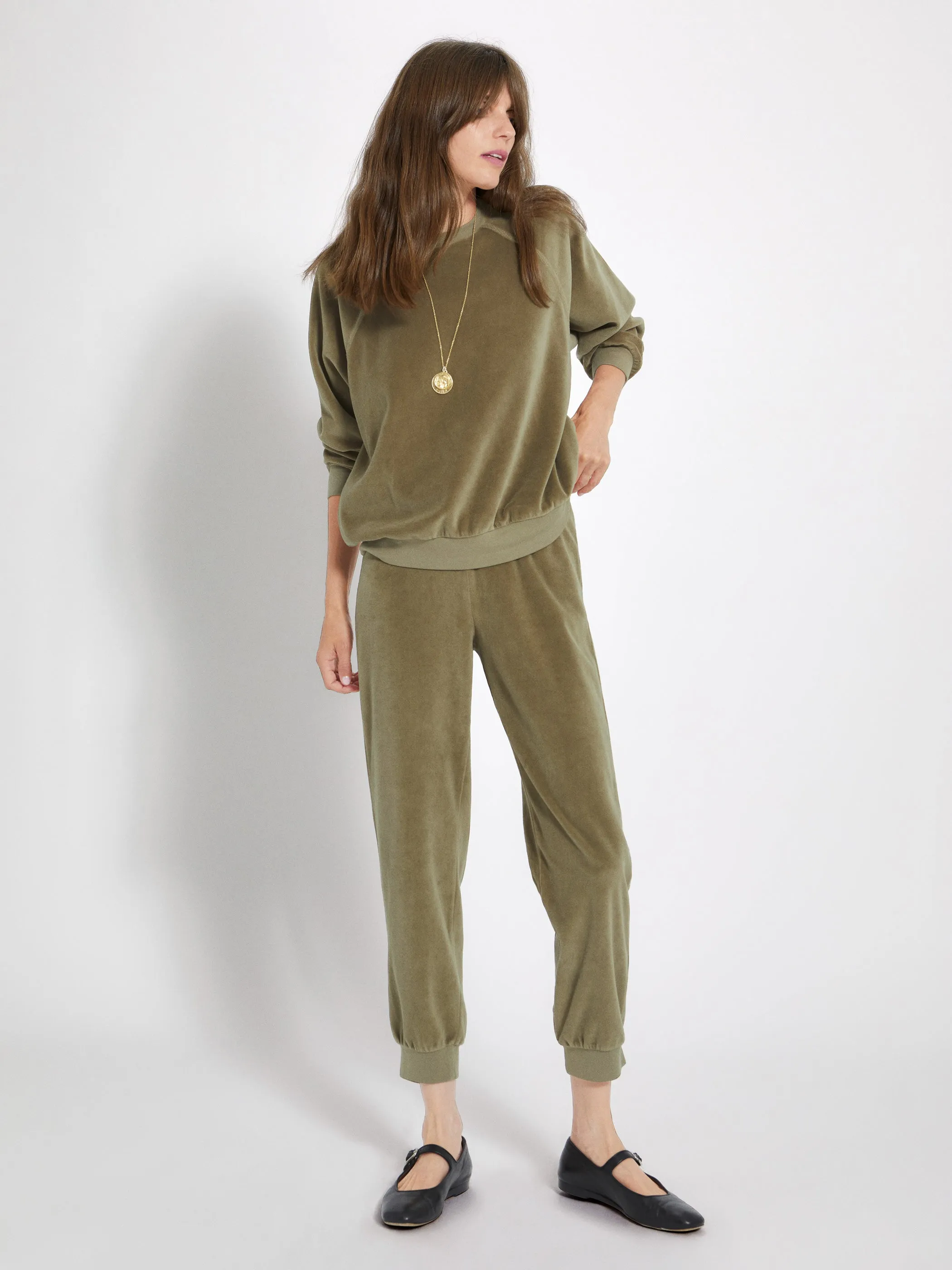 The Tinos Slim Track Pants in Velour