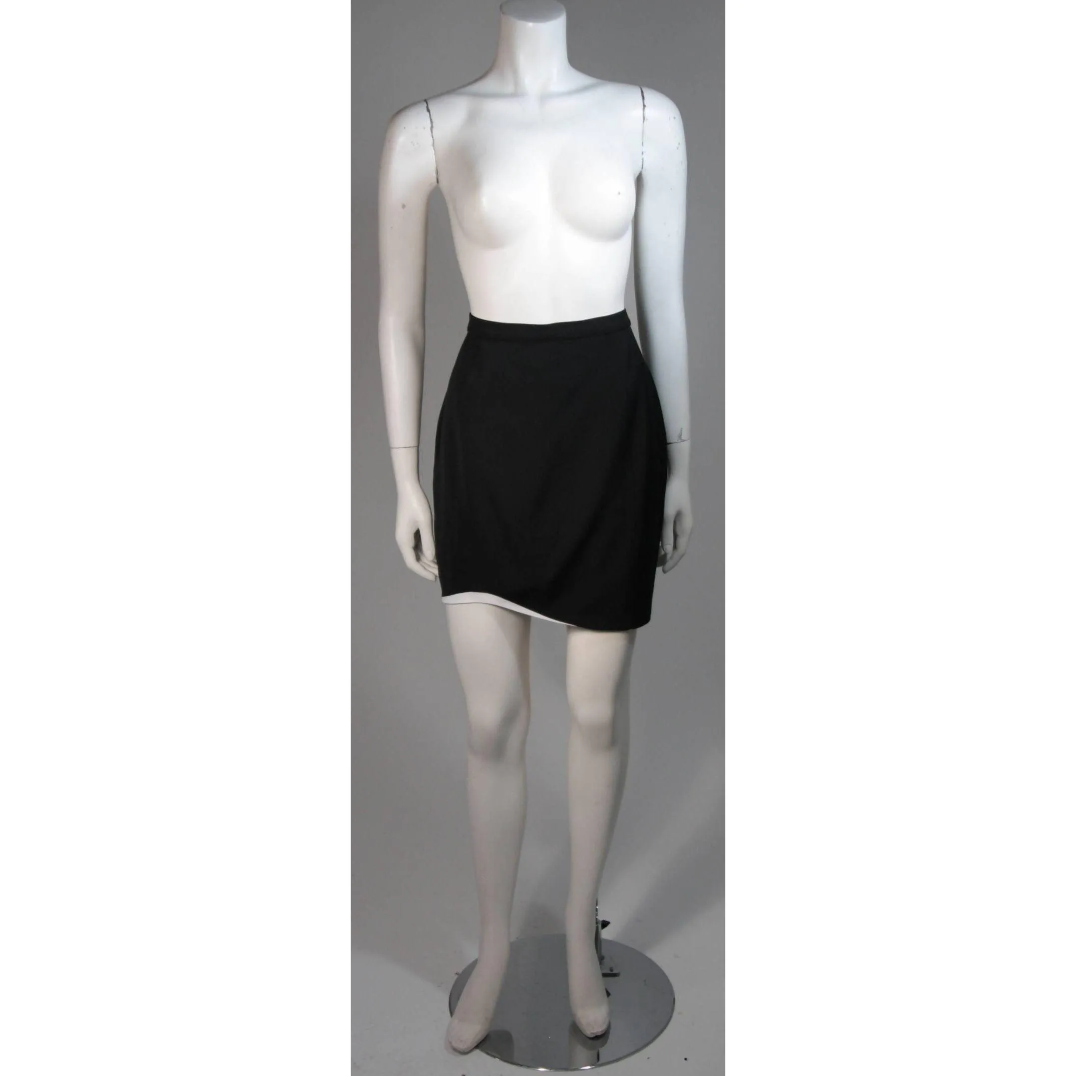 THIERRY MUGLER Black & White Skirt Suit Set | Size 42