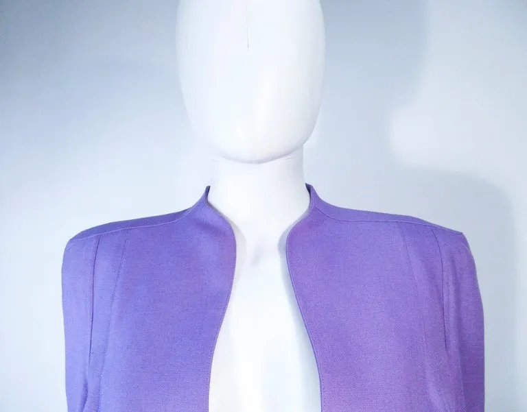 THIERRY MUGLER Lavender 2 pc Abstract Closure Skirt Suit Size 42