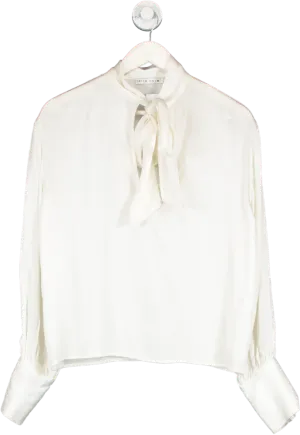 Third Form Cream Magnetic Tie Neck Blouse UK 8