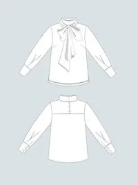 Tie Bow Blouse Pattern XS-L -- The Assembly Line Patterns