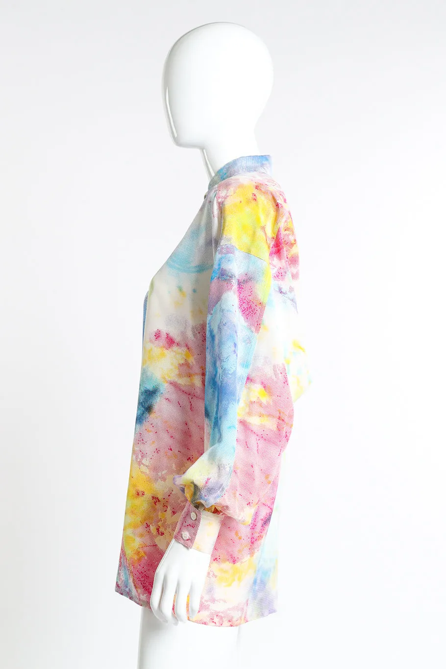 Tie-Dye Pixel Printed Blouse