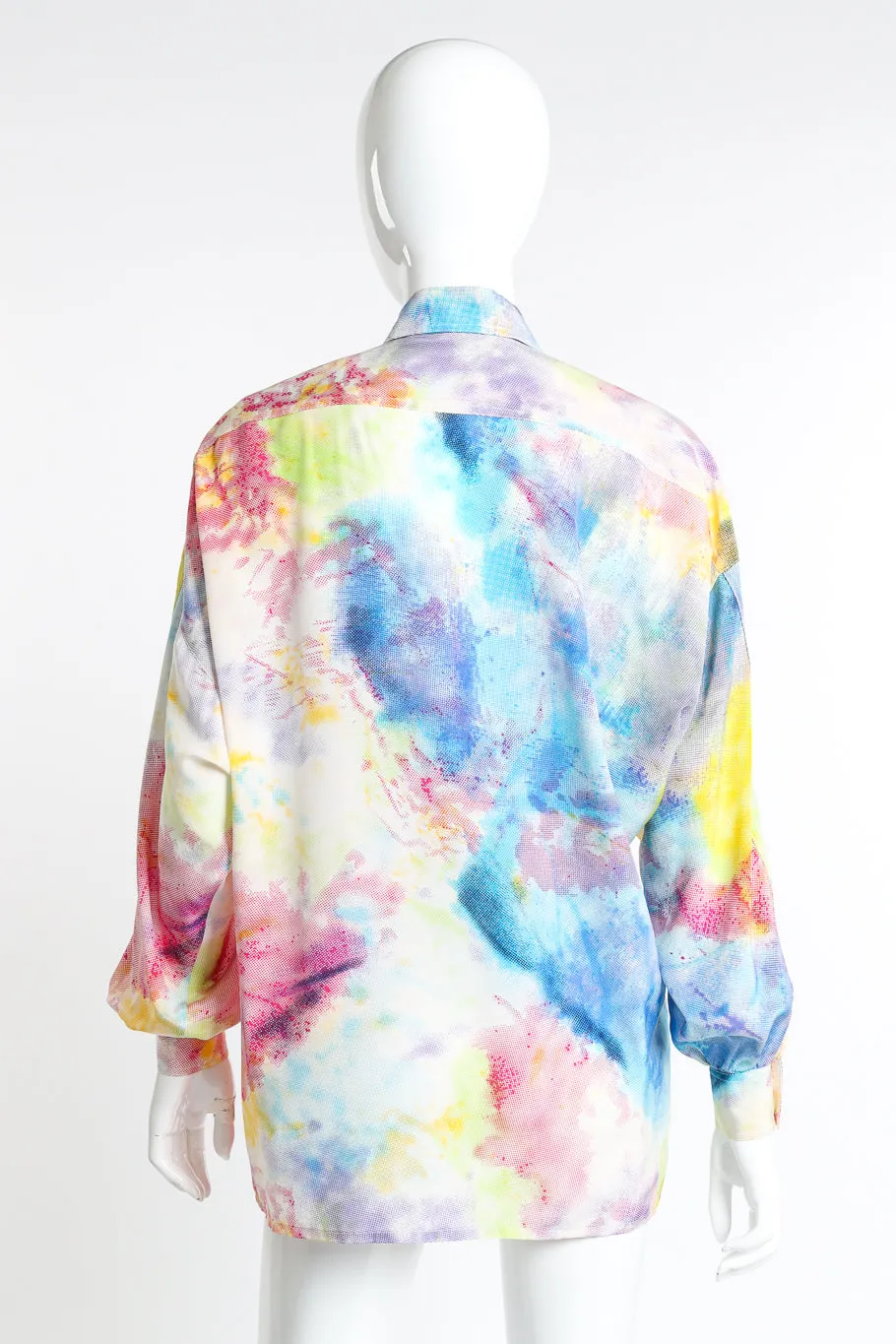 Tie-Dye Pixel Printed Blouse