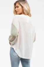 Tie-Dye Sleeve Knit Top