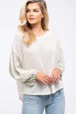 Tie-Dye Sleeve Knit Top