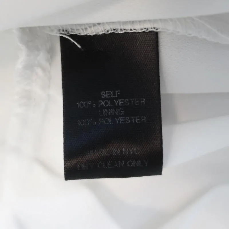 Timo Weiland Peplum Top White Pleated Georgette Size 6 Sleeveless Blouse